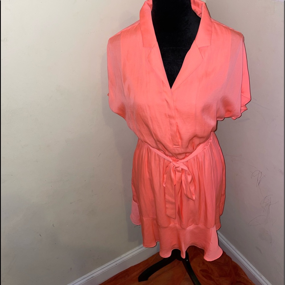 Banana Republic 12 petite orange belted dress with pockets